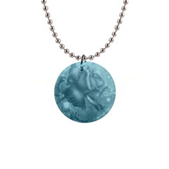 Wonderful Blue Soft Roses Button Necklaces by FantasyWorld7