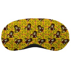 Girl With Popsicle Yellow Floral Sleeping Masks by snowwhitegirl