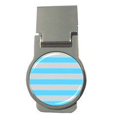 Bold Stripes Turquoise Pattern Money Clips (round)  by BrightVibesDesign
