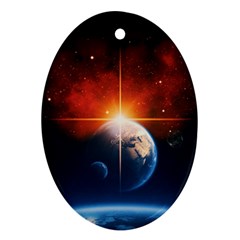Earth Globe Planet Space Universe Ornament (oval) by Celenk