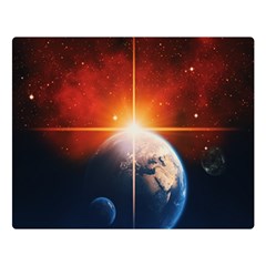 Earth Globe Planet Space Universe Double Sided Flano Blanket (large)  by Celenk