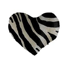 Zebra Print Standard 16  Premium Heart Shape Cushions by NSGLOBALDESIGNS2