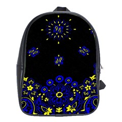 Blue Yellow Bandana School Bag (xl) by dressshop