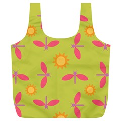 Dragonfly Sun Flower Seamlessly Full Print Recycle Bag (xl) by Nexatart