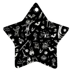 Halloween Pattern Star Ornament (two Sides) by Valentinaart