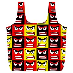 Angry Face Full Print Recycle Bag (xl) by ArtworkByPatrick
