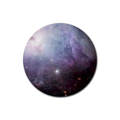 Orion Nebula Pastel Violet Purple Turquoise Blue Star Formation  Rubber Round Coaster (4 Pack)  by genx