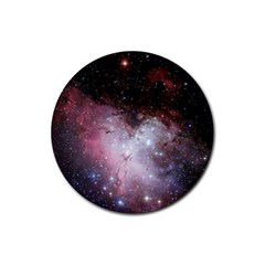 Eagle Nebula Wine Pink And Purple Pastel Stars Astronomy Rubber Coaster (round)  by genx
