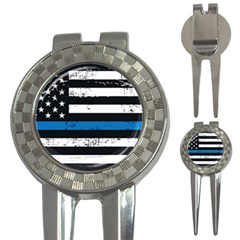 I Back The Blue The Thin Blue Line With Grunge Us Flag 3-in-1 Golf Divots by snek