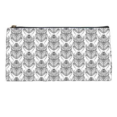 Scarab Pattern Egyptian Mythology Black And White Pencil Cases by genx