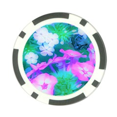Pink, Green, Blue And White Garden Phlox Flowers Poker Chip Card Guard (10 Pack) by myrubiogarden
