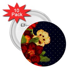 Flowers Vintage Floral 2 25  Buttons (10 Pack)  by Wegoenart