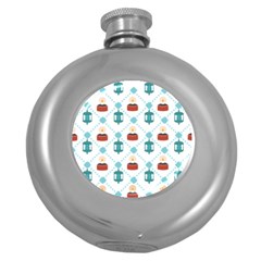 Geometric Patterns Pattern Candles Lights Round Hip Flask (5 Oz) by Wegoenart