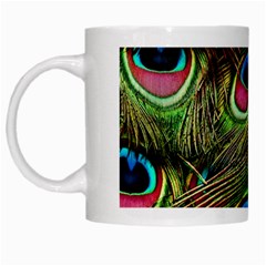 Peacock Feathers Feather Color White Mugs by Wegoenart