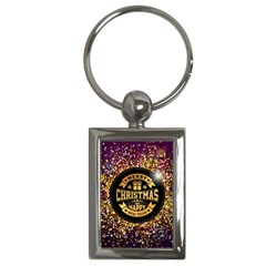 Christmas Golden Labels Xmas Key Chains (rectangle)  by Simbadda