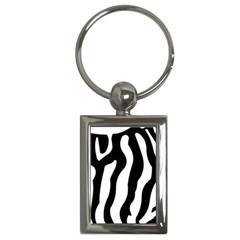 Zebra Horse Pattern Black And White Key Chains (rectangle)  by picsaspassion