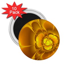 Fractal Yellow Flower Floral 2 25  Magnets (10 Pack)  by Wegoenart