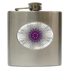 Mandala Kaleidoscope Ornament Hip Flask (6 Oz) by Wegoenart