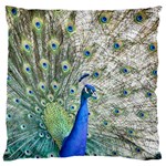 Peacock Bird Colorful Plumage Large Flano Cushion Case (One Side) Front
