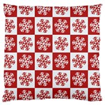 Snowflake Red White Large Cushion Case (Two Sides) Front