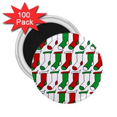 Stocking Background 2 25  Magnets (100 Pack)  by Wegoenart