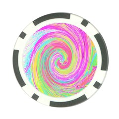 Groovy Abstract Pink And Blue Liquid Swirl Painting Poker Chip Card Guard (10 Pack) by myrubiogarden