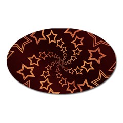 Gold Stars Spiral Chic Background Oval Magnet by Pakrebo