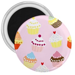 Cupcakes Wallpaper Paper Background 3  Magnets by Pakrebo