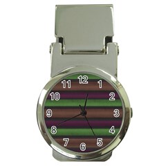 Stripes Green Brown Pink Grey Money Clip Watches by BrightVibesDesign