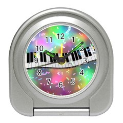 Piano Keys Music Colorful Travel Alarm Clock by Mariart