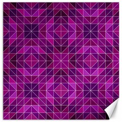 Purple Triangle Pattern Canvas 20  X 20  by Alisyart