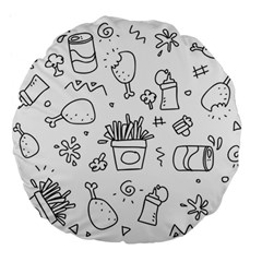 Set Chalk Out Scribble Collection Large 18  Premium Flano Round Cushions by Pakrebo