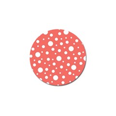 Polka Dot On Living Coral Golf Ball Marker (4 Pack) by LoolyElzayat