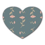 Florets in Grey Heart Mousepads Front