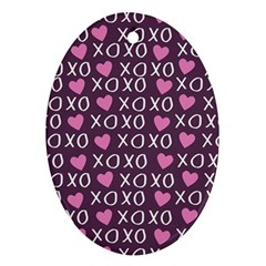 Xo Valentines Day Pattern Ornament (oval) by Valentinaart