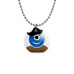 Alien One Eye Pirate Buccaneer 1  Button Necklace Front