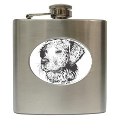 Dog Animal Domestic Animal Doggie Hip Flask (6 Oz) by Wegoenart