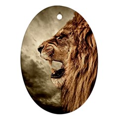 Roaring Lion Ornament (oval) by Sudhe