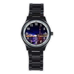 Toronto City Cn Tower Skydome Stainless Steel Round Watch by Sudhe