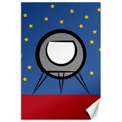 A Rocket Ship Sits On A Red Planet With Gold Stars In The Background Canvas 20  X 30  by Sudhe
