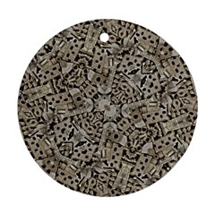 Cyber Punk Pattern Design Round Ornament (two Sides) by dflcprintsclothing