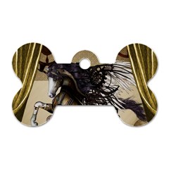 Awesome Steampunk Unicorn With Wings Dog Tag Bone (one Side) by FantasyWorld7