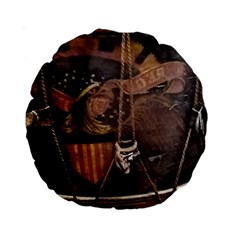 Grand Army Of The Republic Drum Standard 15  Premium Round Cushions by Riverwoman