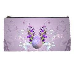 Happy Easter, Easter Egg With Flowers In Soft Violet Colors Pencil Cases by FantasyWorld7