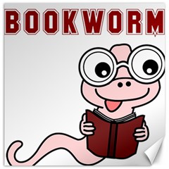 Literal Bookworm Canvas 12  X 12  by emeraldwolfpress