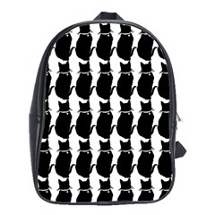 Cat Silouette Pattern School Bag (large) by snowwhitegirl