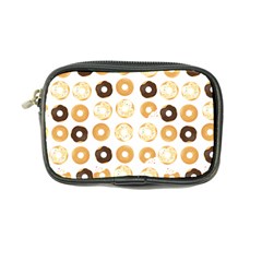 Donuts Pattern With Bites Bright Pastel Blue And Brown Cropped Sweatshirt Coin Purse by genx