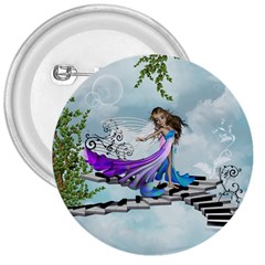 Cute Fairy Dancing On A Piano 3  Buttons by FantasyWorld7
