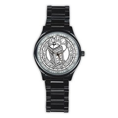 Bad Wolf Tardis Art Drawing Doctor Who Stainless Steel Round Watch by Sudhe