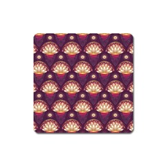 Background Floral Pattern Purple Square Magnet by HermanTelo